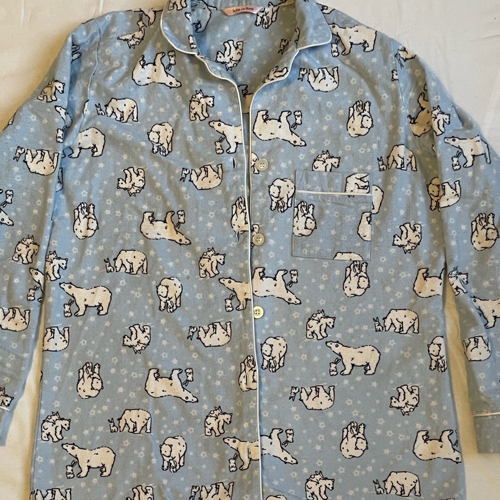 😊 *La Vie en Rose Polar Bear PJs Top 😍* Blue 100% cotton